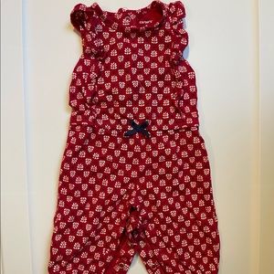 Carters 3 month red and blue pants romper patriotic lightweight cotton
